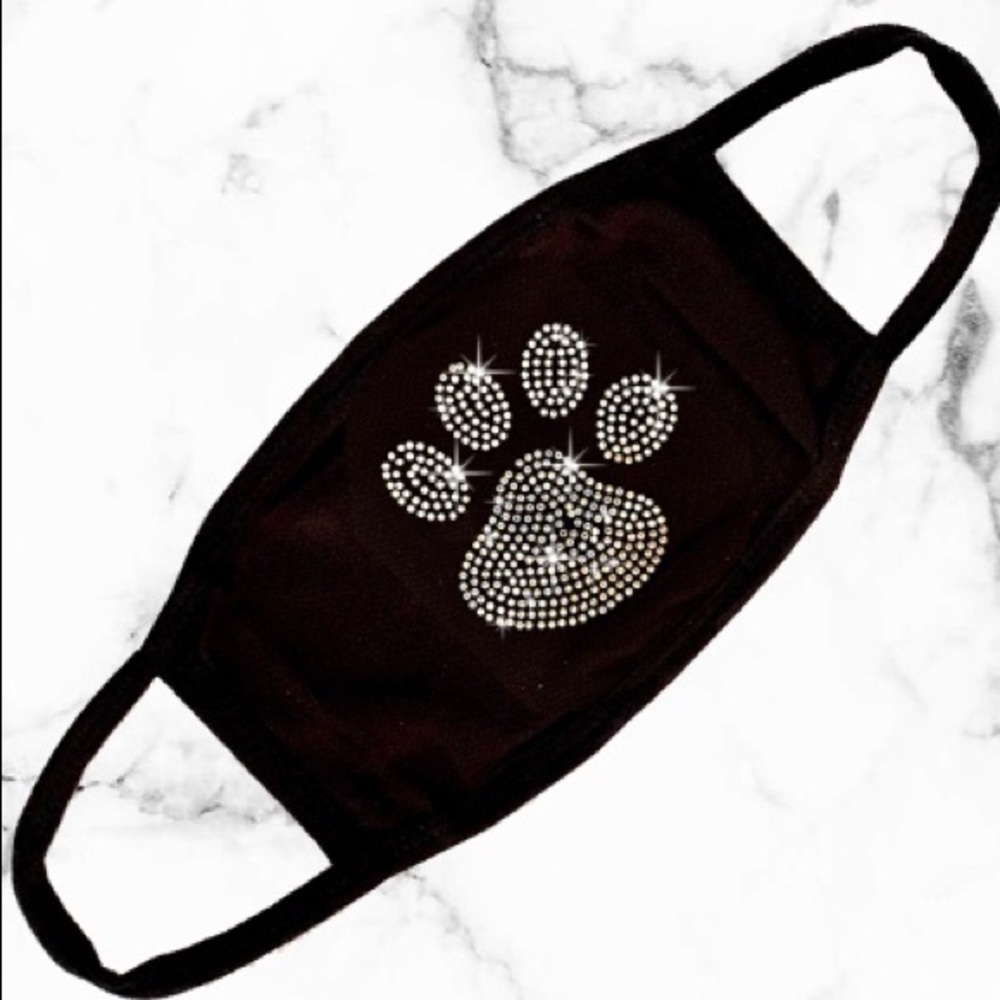 Rhinestone black face mask